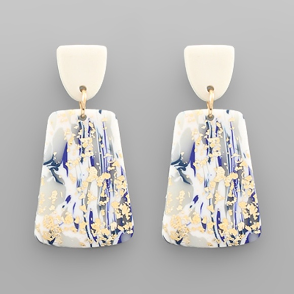 Clay Marble Geometric Earrings - Picture 1 of 2